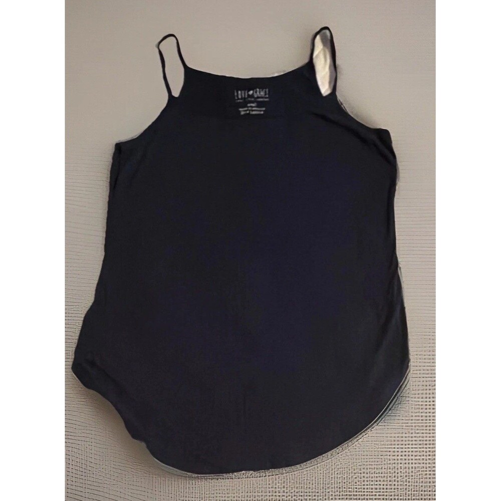 Black Solid Spaghetti Strap Camisole Tank Top Women’s Size S